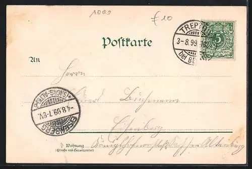 Lithographie Berlin-Treptow, Restaurant Paradies-Garten, Tanz-Saal