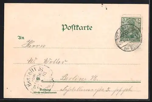 Lithographie Berlin-Treptow, Restaurant Paradies-Garten, Tanz-Saal