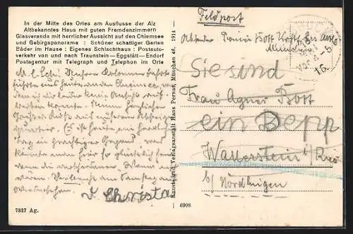 AK Seebruck am Chiemsee, Gasthof zur Post mit Strassenpartie