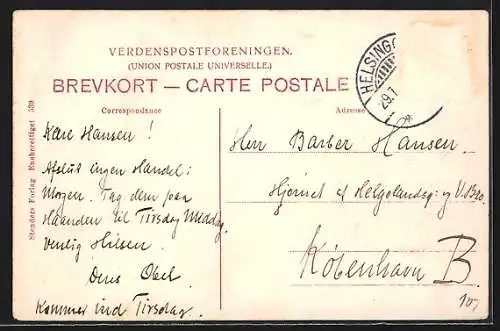 AK Kronborg, Wasserblick mit Booten