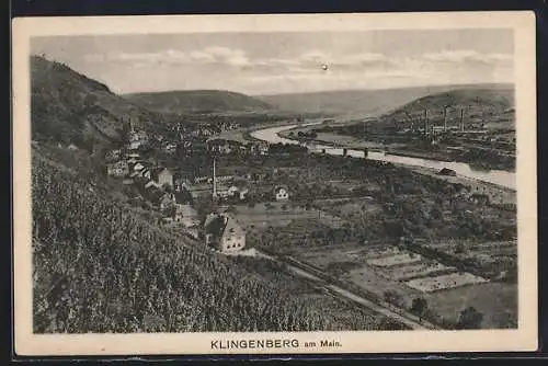 AK Klingenberg am Main, Blick auf den Ort mit Fluss