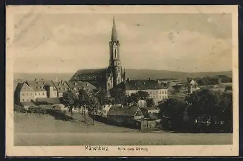AK Münchberg, Ortsansicht vom Westen
