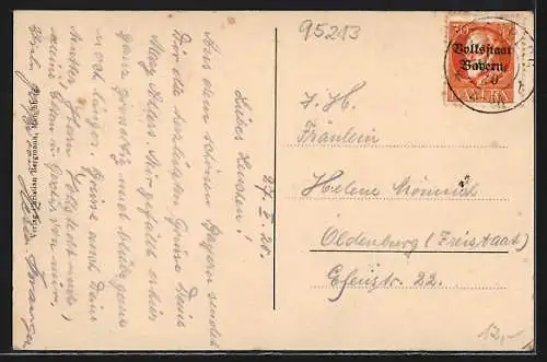 AK Münchberg, Ortsansicht vom Westen