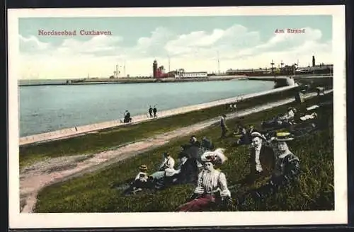 AK Cuxhaven, Strandansicht mit Besuchern