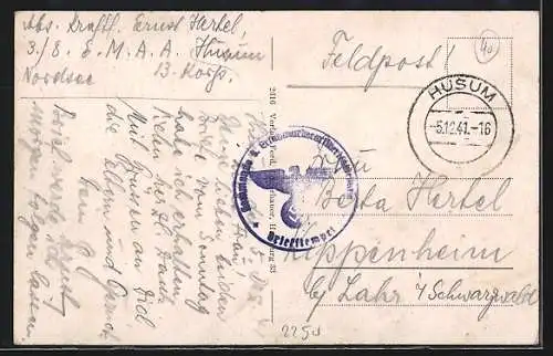 AK Husum / Nordsee, Hafenansicht mit Booten