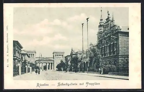 AK München, Schackgallerie mit Propyläen