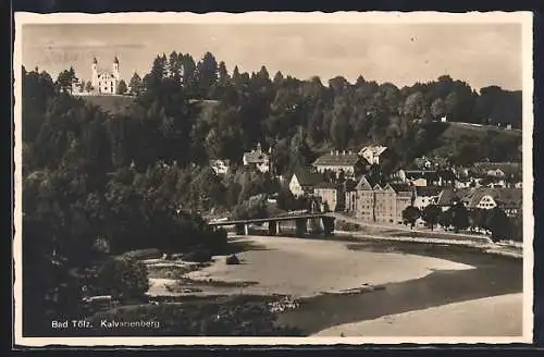 AK Bad Tölz, Ortsansicht mit Kalvarienberg