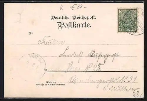 Lithographie Berlin-Friedrichsfelde, Restaurant zur Rennbahn, Inh. G. Kohlhase