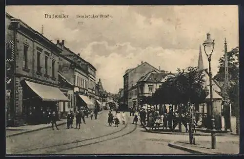 AK Dudweiler, Partie in der Saarbrücker Strasse
