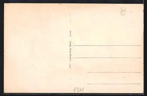 AK Nieder-Olm, Grossherzogl. Amtsgericht, Kathol. Kirche, Totalansicht