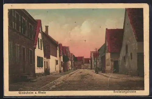 AK Gimbsheim a. Rhein, Partie in der Breitelangstrasse