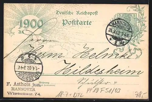 AK Ganzsache PP19 F51 /03: Hannover, Strassenbahnen in der Georgstrasse