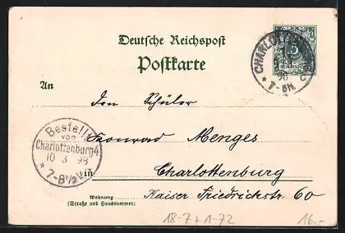 Lithographie Berlin, National-Denkmal Kaiser Wilhelm I., Ganzsache