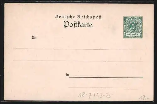 Künstler-AK Kassel, Erster Gesangswettstreit Deutscher Männergesangvereine 1899, Festhalle, Ganzsache