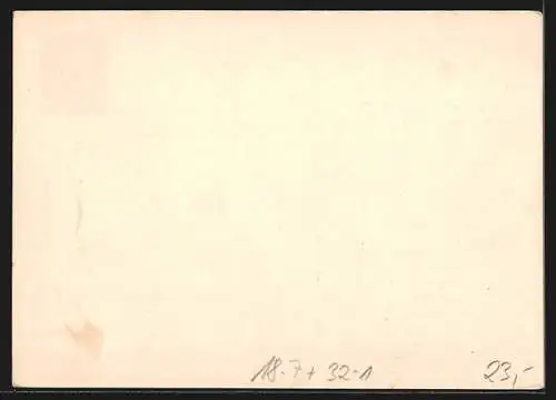 AK Diesenhofen, Markenhaus Heinrich Keimel, Briefmarke Deutsch-Englische Luftschiffexpedition, Ganzsache