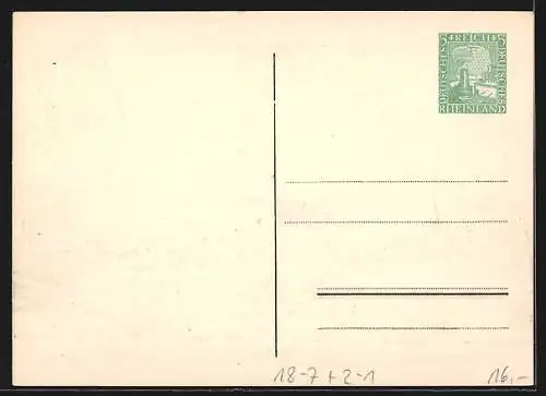 Künstler-AK Oggersheim, V. Südwestdeutscher Philatelistentag 1924, Teilansicht nach Merian, Ganzsache