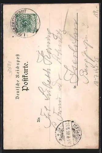 Künstler-AK Kassel, 1. Gesangswettstreit Deutscher Männergesang-Vereine 1899, Ganzsache