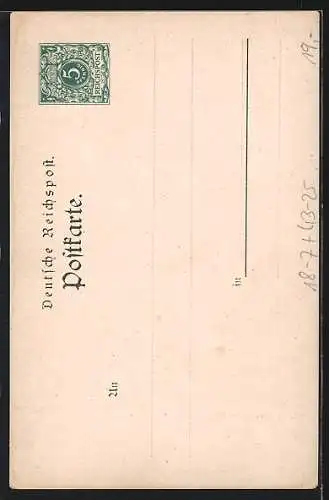 Künstler-AK Kassel, 1. Gesangswettstreit Deutscher Männergesang-Vereine 1899, Ganzsache