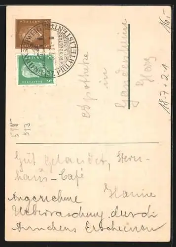 Künstler-AK Braunschweig, 8. Bundestag / 37. Philatelistentag, 4. und 5. Juli 1931, Burgplatz, Ganzsache