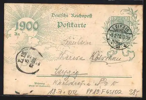 AK Ganzsache PP19 F65 /02: Leipzig, Brunnen auf dem Augustusplatz