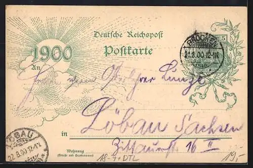 AK Brocken, Brockenbahn am Eckernloch und Aussichtsturm, Ganzsache