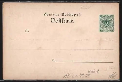 AK Cassel, 1. Gesangwettstreit Deutscher Männergesangvereine 1899, Inneres der Sängerhalle, Ganzsache