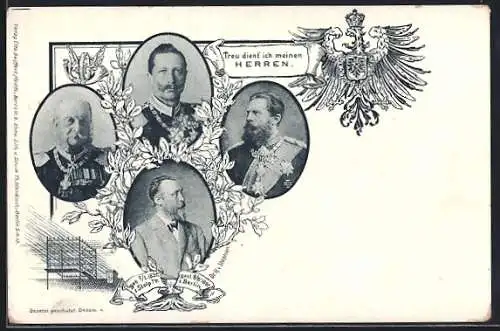 AK Ganzsache PP9 C23 /04: Generalpostdirektor Heinrich von Stephan und Friedrich Wilhelm III. von Preussen