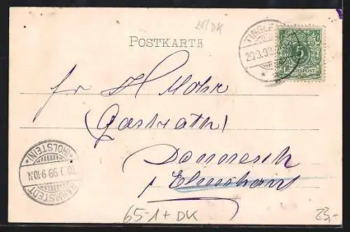 AK Tingleff, Johansen`s Gasthof, Bahnhof und Ortspartie