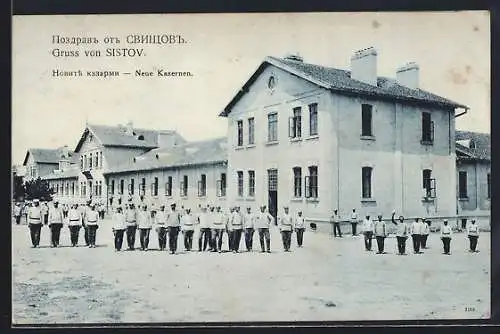 AK Sistov, Neue Kasernen mit Soldaten