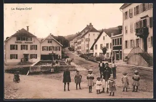 AK La Sagne /NE, Le Crêt, Hôtel de Bergen