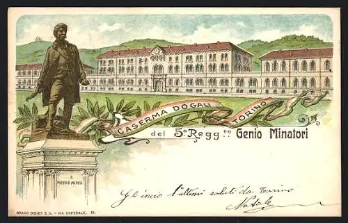Lithographie Torino, Caserma Dogali del 5° Reggimento Genio Minatori