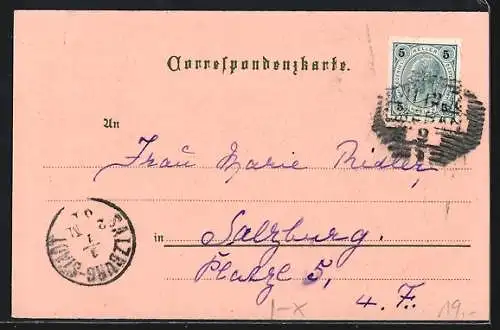 Lithographie Schönna bei Meran, Gasthaus Schönerhof v. M. Pircher, Frau in Tracht, Ortsansicht