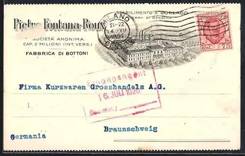 AK Gorlago, Pietro Fontana-Roux, Fabbrica di Bottoni