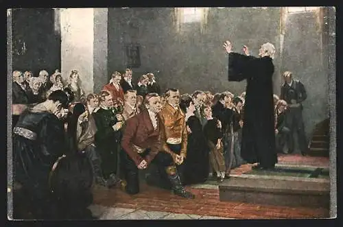 AK Geistlicher segnet Freiwillige für den Krieg ein