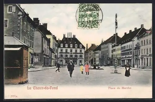 AK La Chaux-de-Fonds, Place du Marche