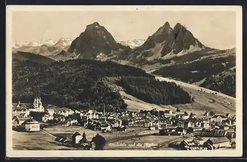 AK Einsiedeln, Panorama mit den Mythen