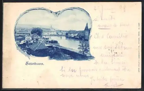 AK Solothurn, Ortsansicht mit Brücke