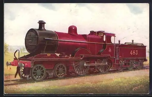 Künstler-AK englische Eisenbahn No. 483