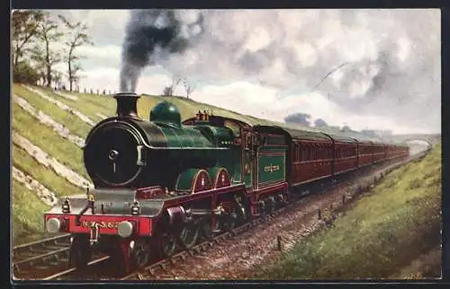 AK Englische Eisenbahn N° 362 in Fahrt