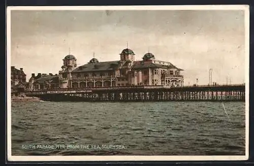 AK Southsea, South Parade Pier from the Sea