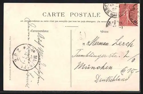 AK Monaco, Tram, Route de Nice, Baie d`Èze, Strassenbahn