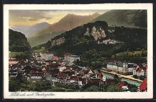 AK Feldkirch, Ortsansicht mit Gurtispitze