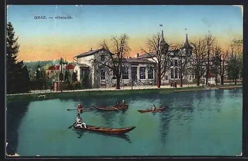 AK Graz, Ruderer auf dem Hilmteich