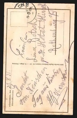 AK Nürnberg, Plärrer-Panorama mit Strassenbahn