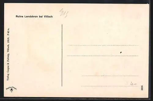 AK Villach, Ansicht der Ruine Landskron