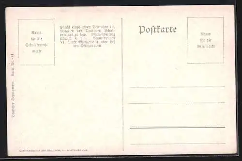 AK Deutscher Schulverein Nr. 441: Mauthausen a. D., Flusspartie im Ort mit Kirche