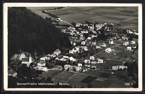 AK Möllbrücken /Kärnten, Totalansicht vom Berg aus