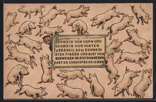 AK Schwein von vorn und Schwein von Hinten..., Schweine als Glücksbringer