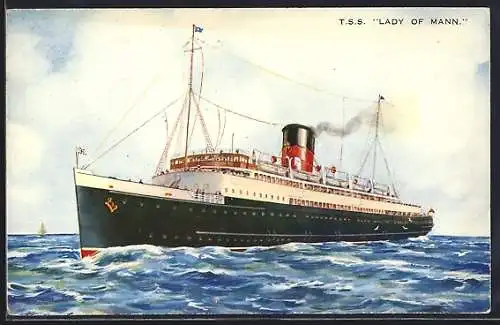 AK Passagierschiff TSS Lady of Mann auf dem Meer