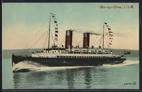 AK Passagierschiff Ben-My-Chree in voller Fahrt, I. O. M.